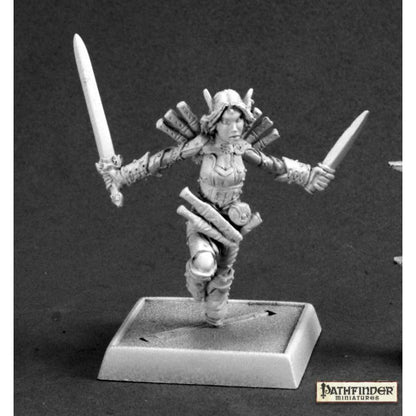 Image of Pathfinder RPG: Merisiel Iconic Elf Thief Unpainted Miniature by Reaper RPR60095