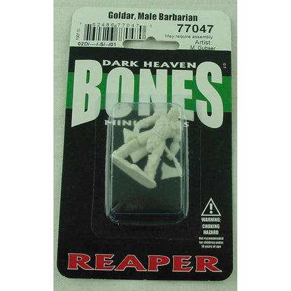 Image of Dark Heaven Bones Goldar, Male Barbarian Unpainted Miniature by Reaper RPR77047