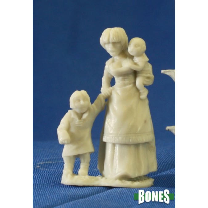 Image of Dark Heaven Bones Townsfolk: Mom & Kids Fantasy Miniature by Reaper RPR77087