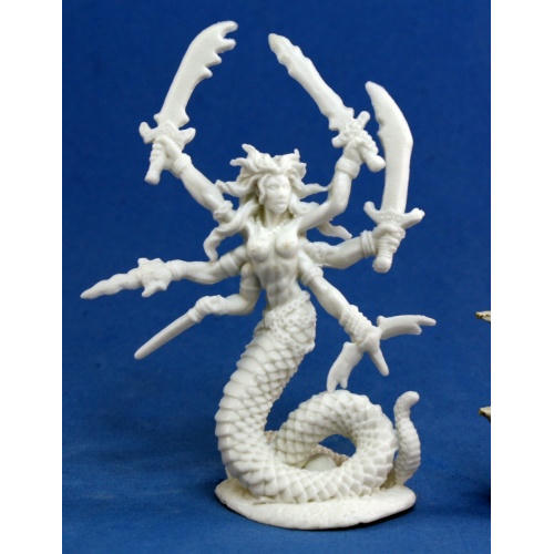 Image of Dark Heaven Bones Vandorendra Snake Demon Unpainted Miniature by Reaper RPR77117