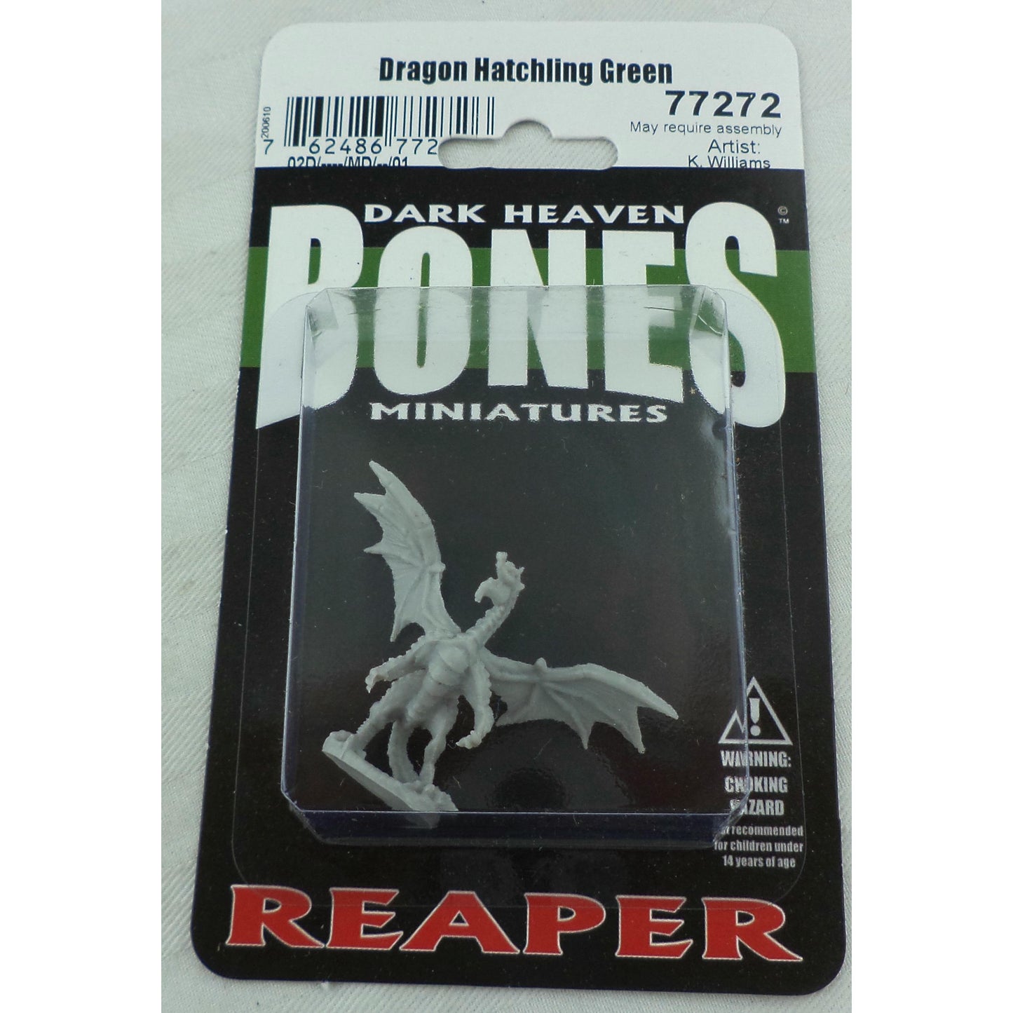Image of Dark Heaven Bones Green Dragon Hatchling Fantasy Miniature by Reaper RPR77272