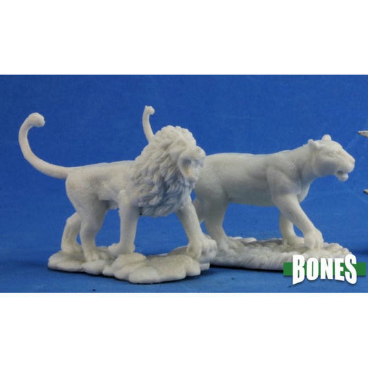 Image of Dark Heaven Bones Lions (2pcs) Fantasy Miniature Reaper Miniatures RPR77341