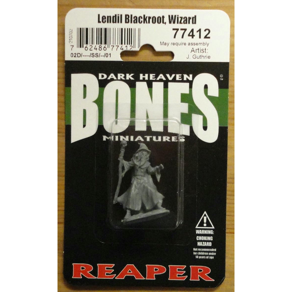 Image of Dark Heaven Bones Lendil Blakroot, Male Wizard Unpainted Miniature Reaper 77412