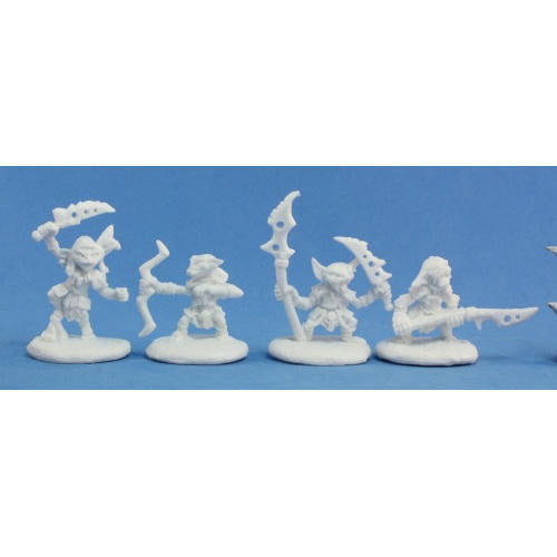 Image of Reaper Bone Pathfinder Goblin Warriors Plastic Fantasy Miniatures 4 Minis 89003