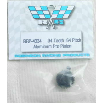 Image of 34 Tooth 64 Pitch Pro Aluminum Pinion Gear 34T 64P RRP4334 1/8/3.2mm Shafts