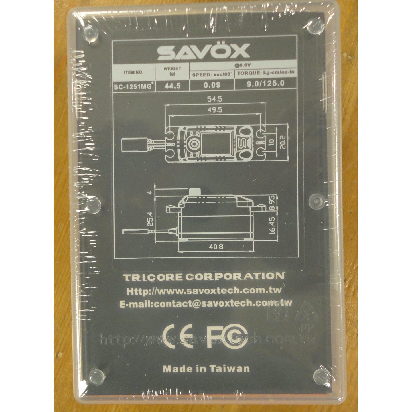Image of Savox Black Edition SC-1251MGP Low Profile Digital Metal Gear Servo .09s/125oz