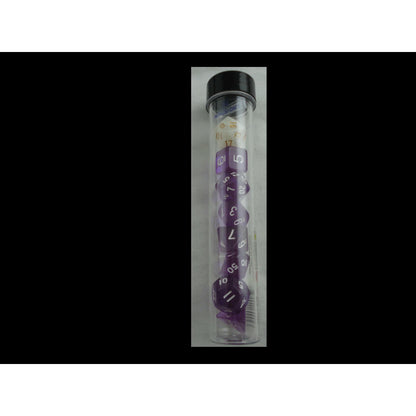 Image of Translucent Purple Polyhedral Dice Set D20/12/10/%/8/6/4 & d20 Sirius SDZ0001-05