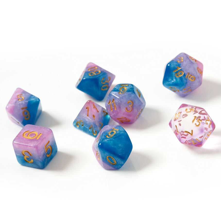 Image of Baby Gummies Polyhedral Dice Set D20/12/10/%/8/6/4 & d20 Sirius 