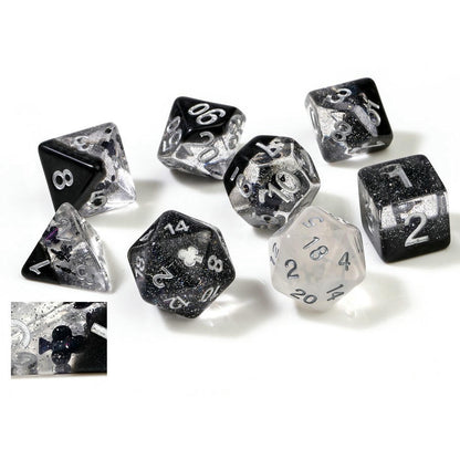 Image of Clubs Icon Polyhedral Dice Set D20/12/10/%/8/6/4 & d20 Sirius 