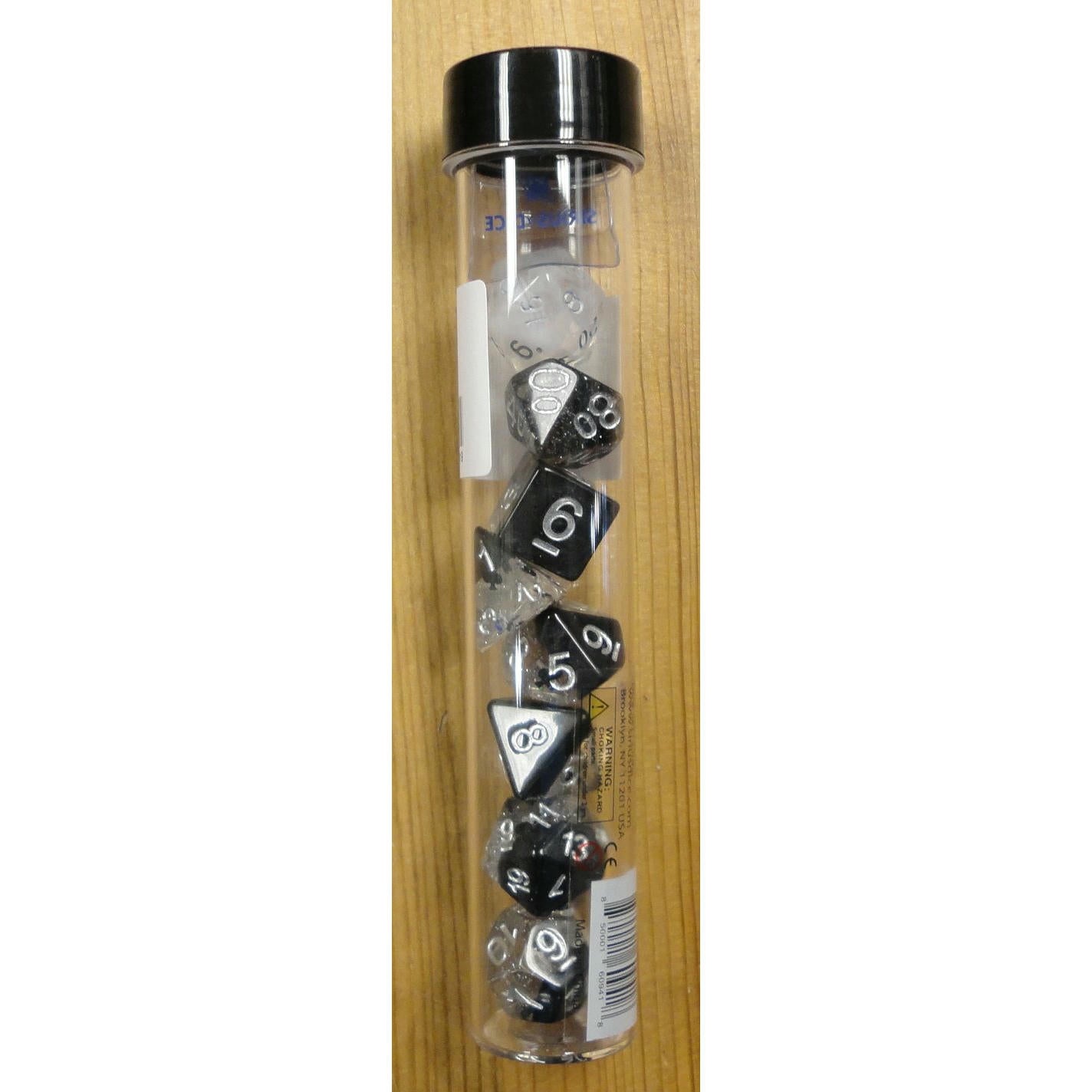 Image of Clubs Icon Polyhedral Dice Set D20/12/10/%/8/6/4 & d20 Sirius 