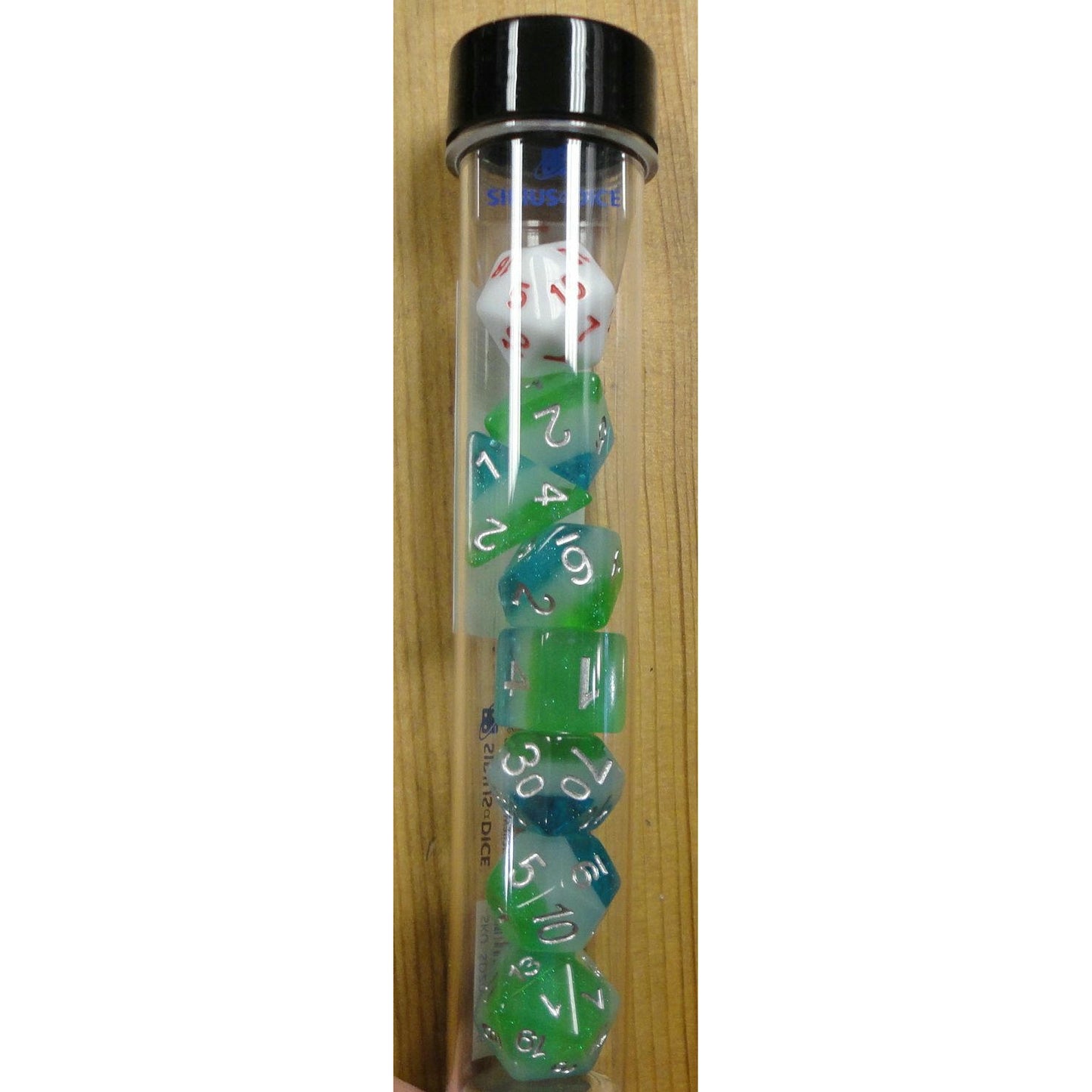 Image of Blue Hawaiian Polyhedral Dice Set D20/12/10/%/8/6/4 & d20 Sirius 