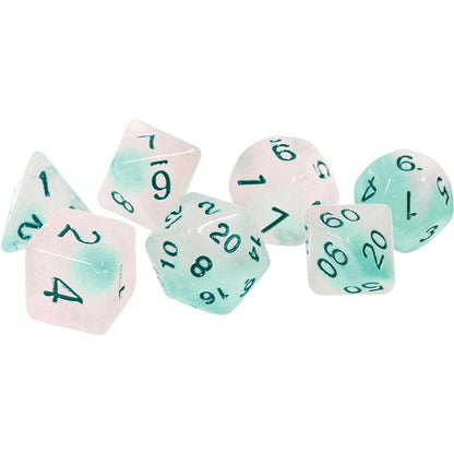 Image of Frosted Glowworm Polyhedral Dice Set D20/12/10/%/8/6/4 & d20 Sirius SDZ0006-02