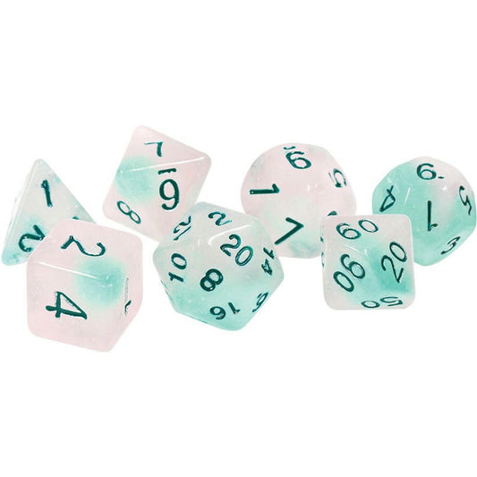 Image of Frosted Glowworm Polyhedral Dice Set D20/12/10/%/8/6/4 & d20 Sirius SDZ0006-02