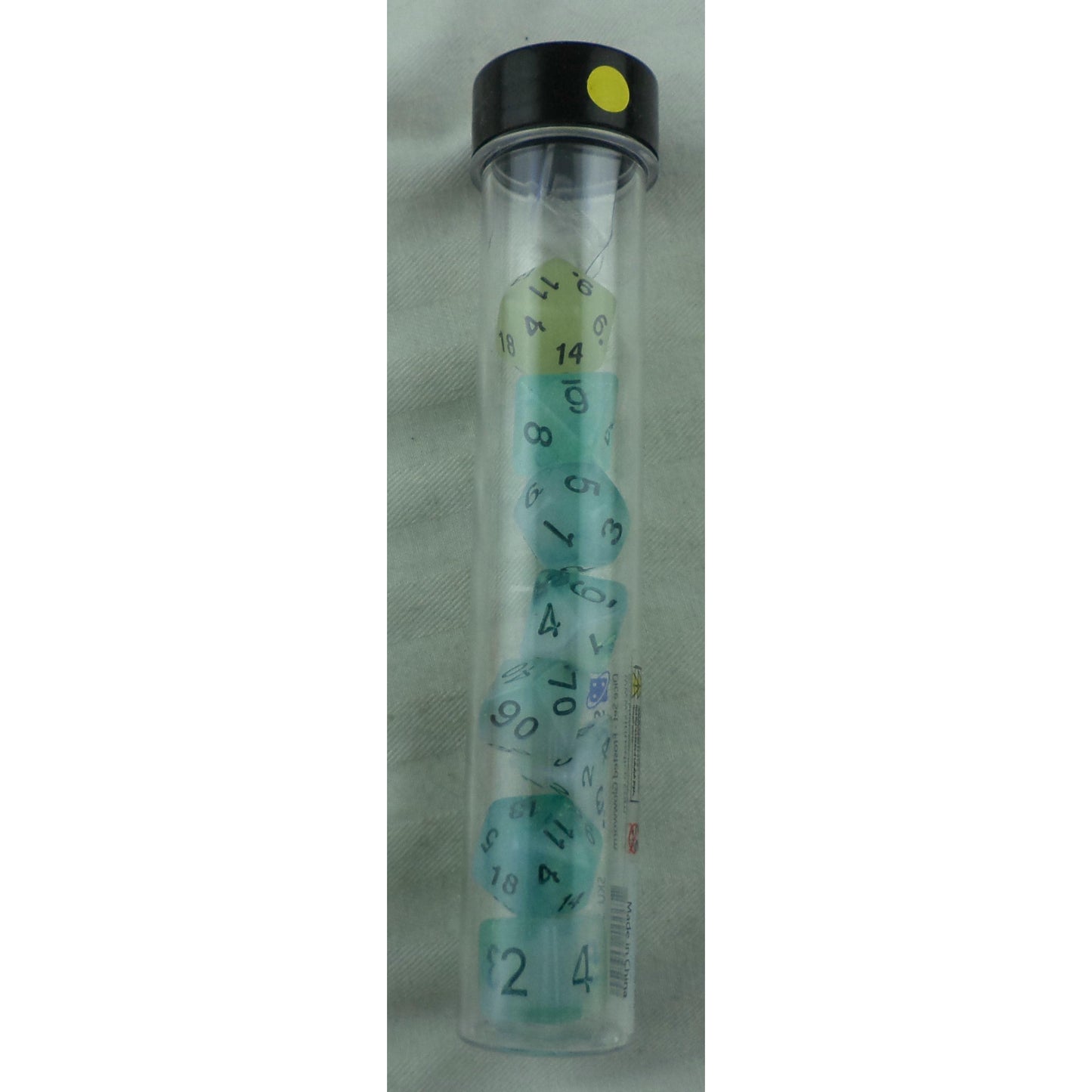 Image of Frosted Glowworm Polyhedral Dice Set D20/12/10/%/8/6/4 & d20 Sirius SDZ0006-02