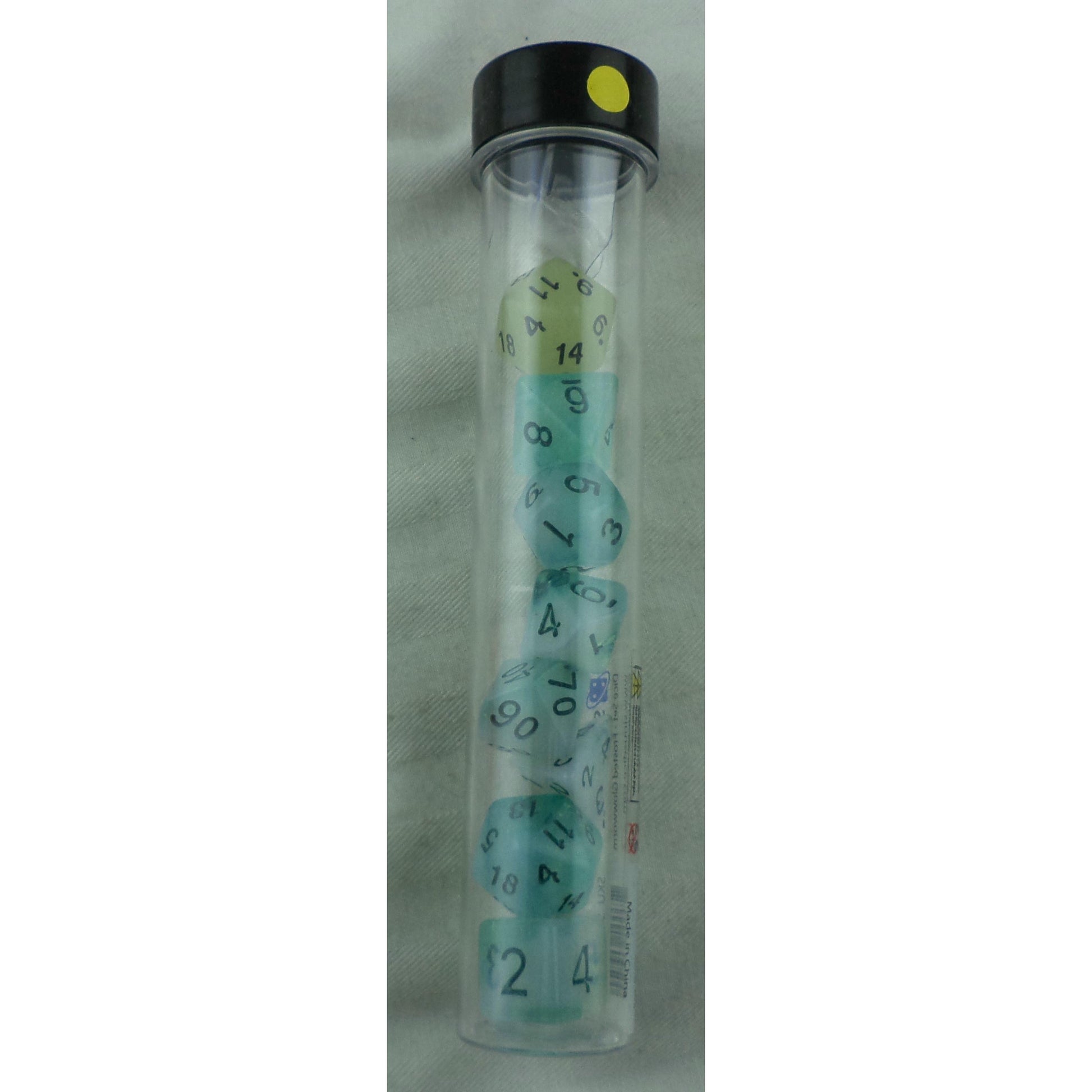 Image of Frosted Glowworm Polyhedral Dice Set D20/12/10/%/8/6/4 & d20 Sirius SDZ0006-02