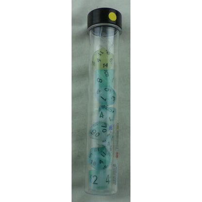 Image of Frosted Glowworm Polyhedral Dice Set D20/12/10/%/8/6/4 & d20 Sirius SDZ0006-02