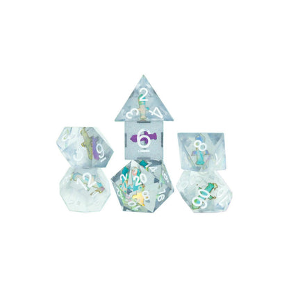 Image of Sharp Dagger Polyhedral Dice Set D20/12/10/%/8/6/4 & d20 Sirius SDZ0014-03
