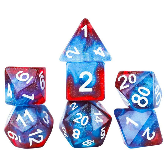 Image of Celestial Starry Skies Polyhedral Dice Set D20/12/10/%/8/6/4 & d20 Sirius 