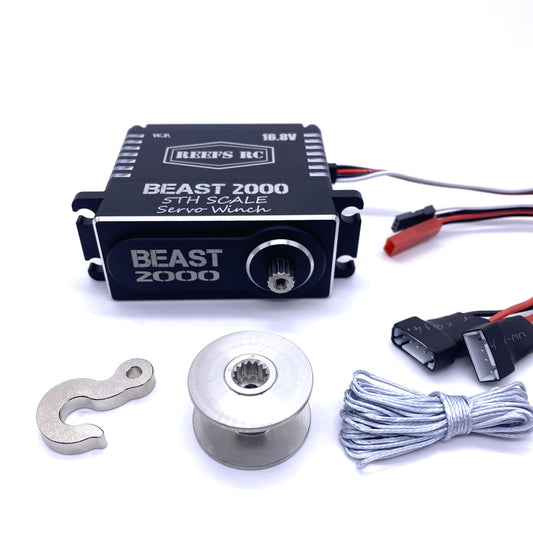 Image of Beast 2000 1/5th Scale Servo Winch w/Spool, Hook & Syn Line