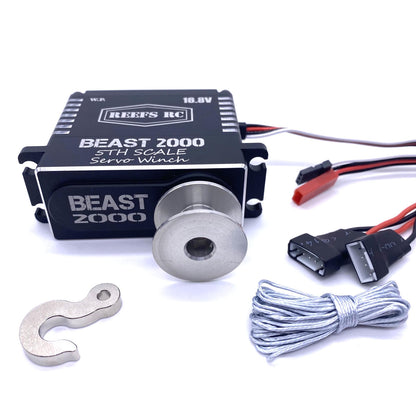 Image of Beast 2000 1/5th Scale Servo Winch w/Spool, Hook & Syn Line