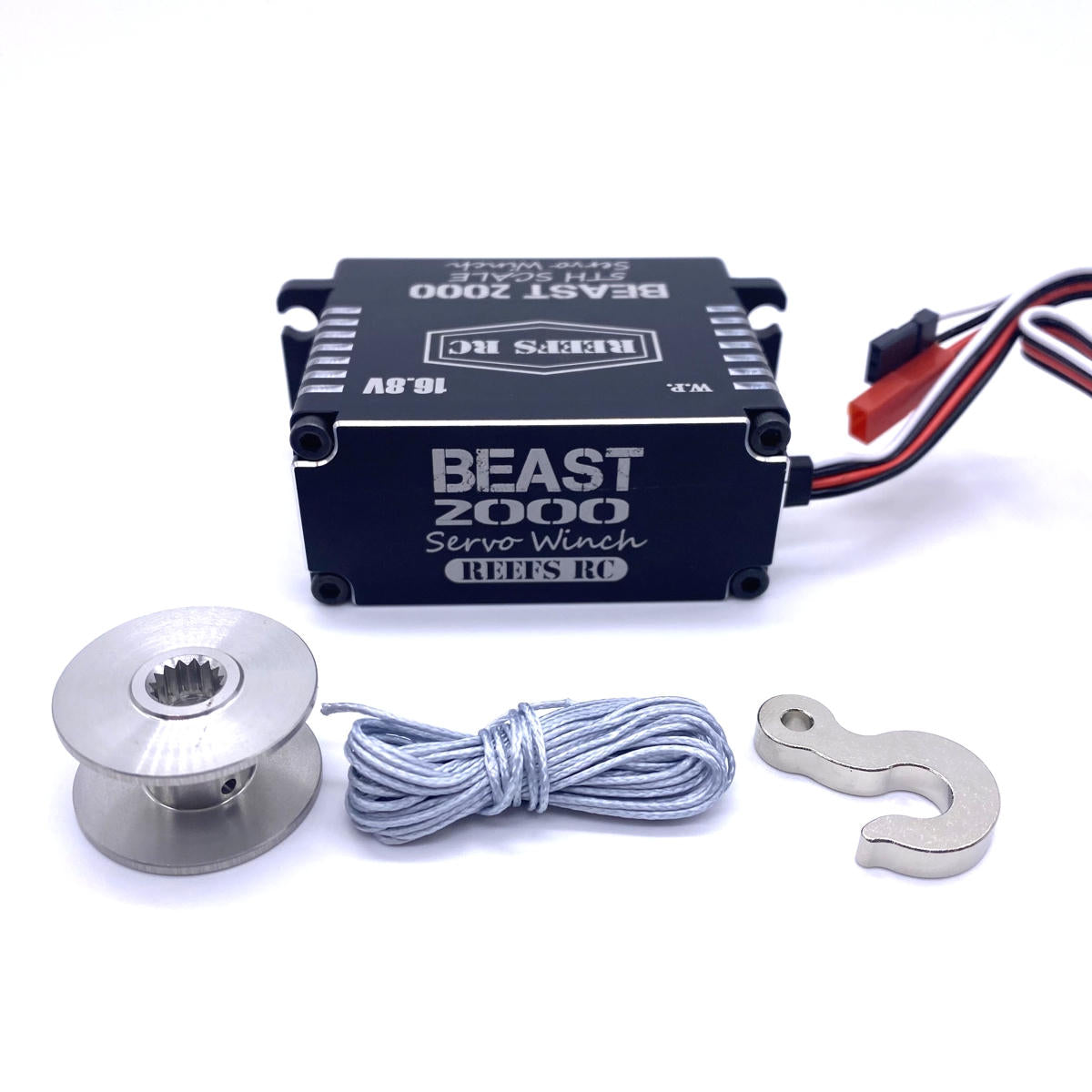 Image of Beast 2000 1/5th Scale Servo Winch w/Spool, Hook & Syn Line
