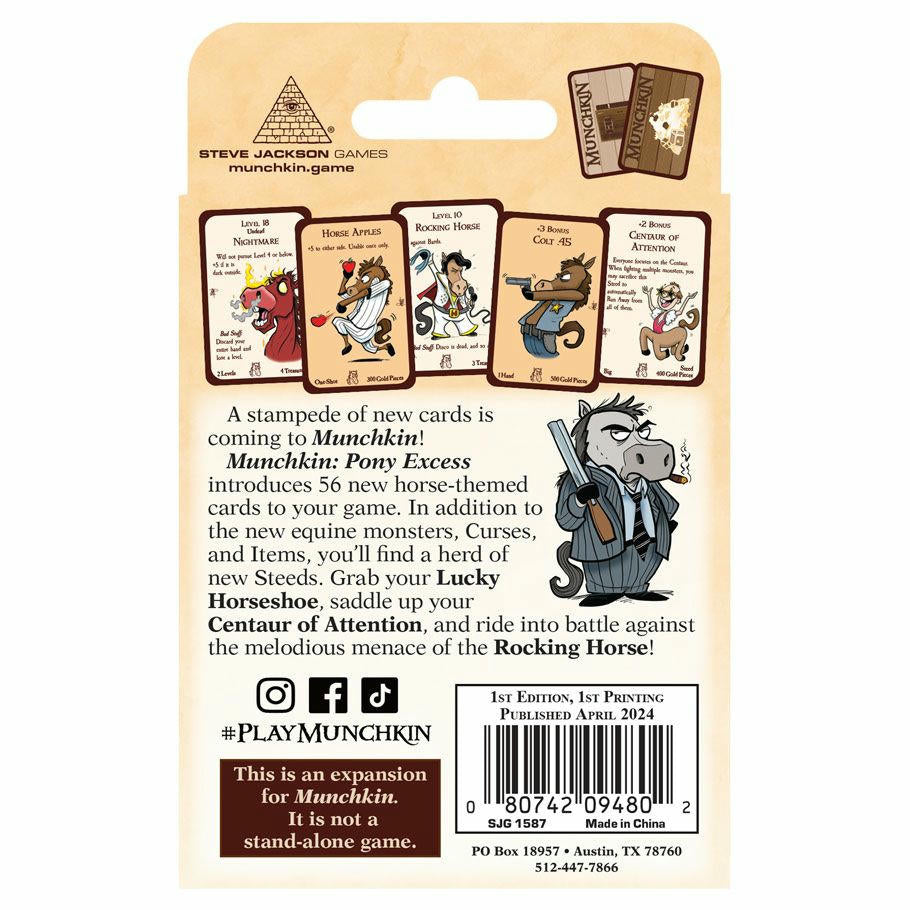 Image of Munchkin Card Game: Pony Excess Expansion Set SJG1587