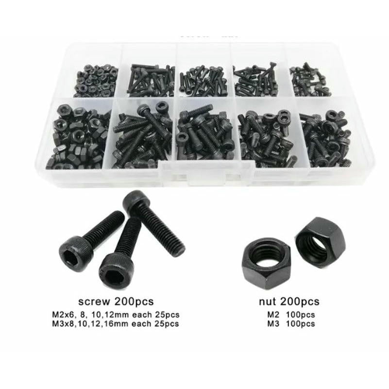 Image of 400-piece Hex Socket Cap Head Screws/Nuts Set (M2/M3) 