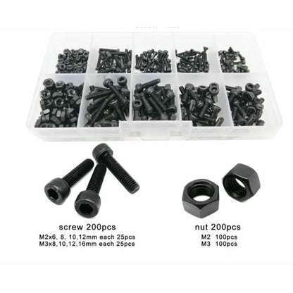 Image of 400-piece Hex Socket Cap Head Screws/Nuts Set (M2/M3) 