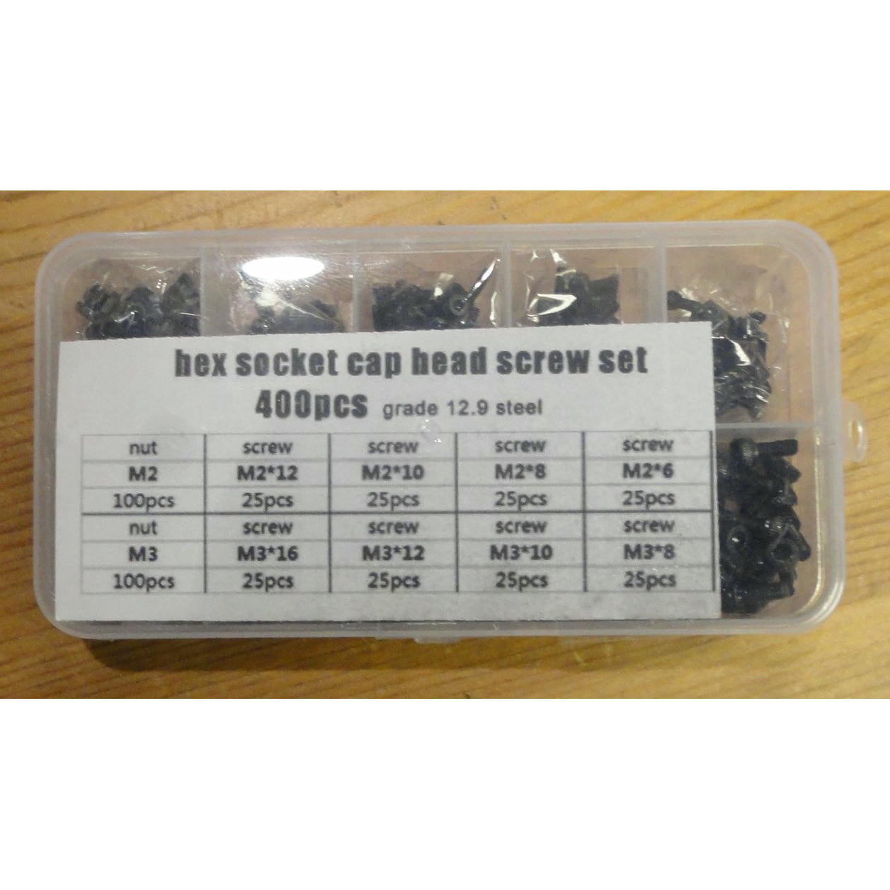 Image of 400-piece Hex Socket Cap Head Screws/Nuts Set (M2/M3) 