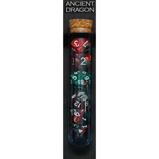 Image of Mythology Inspired Ancient Dragon RPG Dice 7-Dice Set (D20/12/10/%/8/6/4)