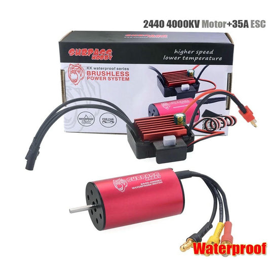 Image of Surpass 4000kv Waterproof Brushless Motor/35A ESC for 1/16th Scale Vehicles