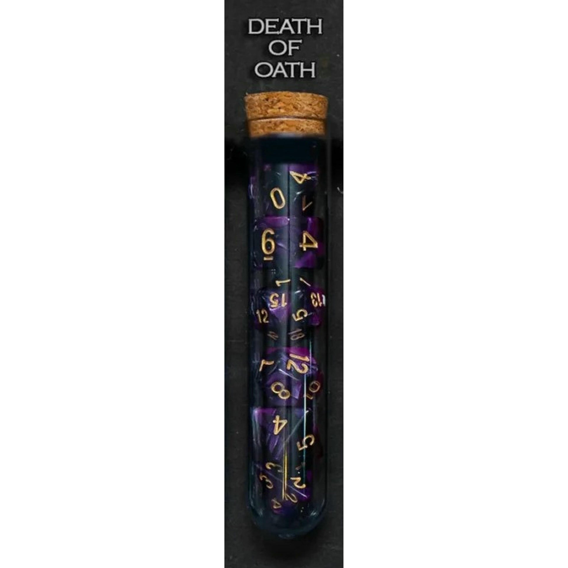 Image of Mythology Inspired Death of Oath RPG Dice 7-Dice Set (D20/12/10/%/8/6/4)