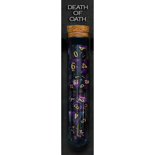 Image of Mythology Inspired Death of Oath RPG Dice 7-Dice Set (D20/12/10/%/8/6/4)