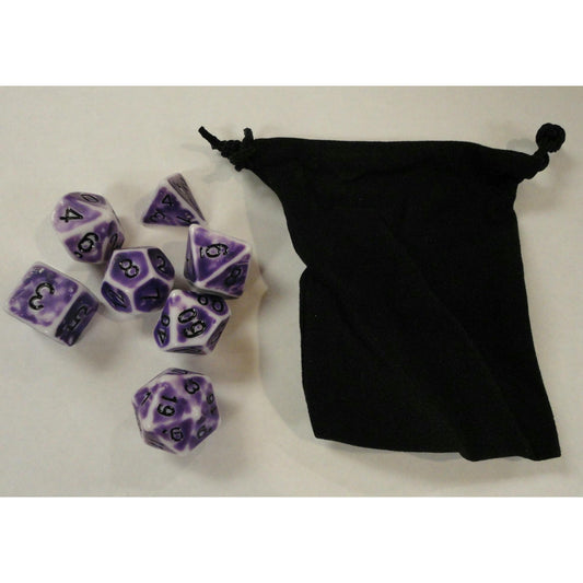 Image of Purple Retro-Look Dice 7-Dice Set (D20/12/10/%/8/6/4)