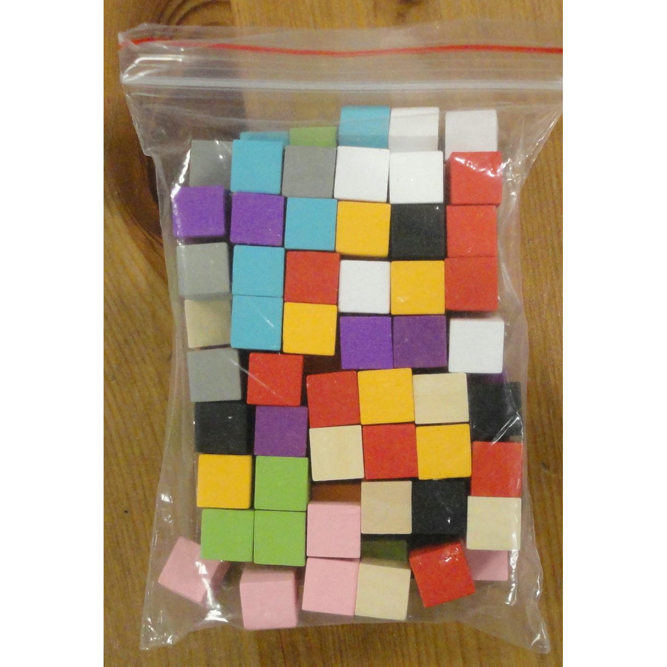 Image of 3/8 Wooden Cube Game Pieces (Assorted Colors, 100pcs) Cubes