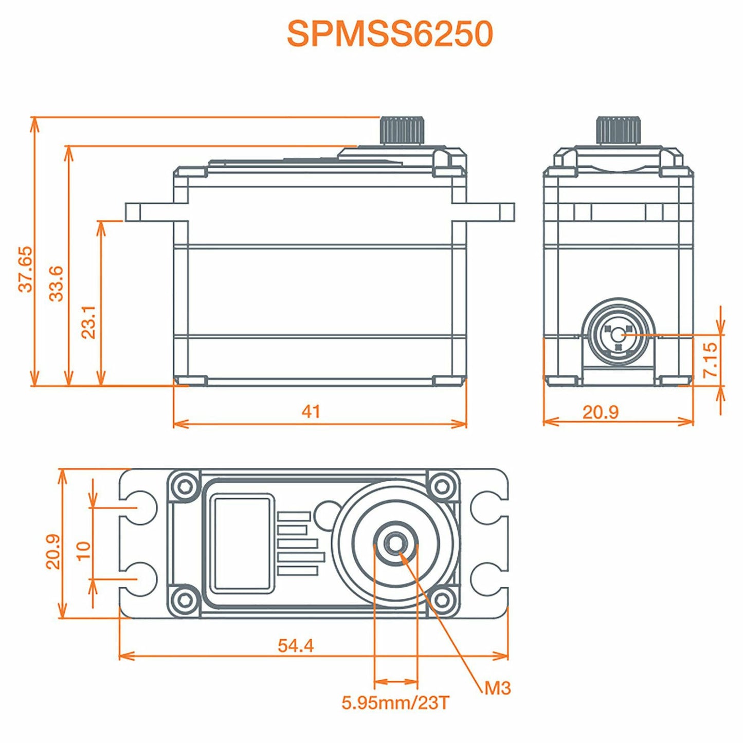 Image of Spektrum S6250 HV Digital High-torque Surface Servo 382oz-in/0.09s SPMSS6250