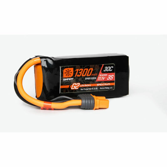 Image of 11.1V 1300mAh 3S 30C Smart G2 LiPo Battery with IC3 connector SPMX133S30