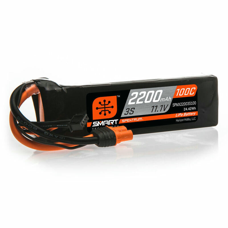 Image of Spektrum Smart 2200mAh 100C 11.1V Lithium Polymer LiPo Battery w/IC3 Connector