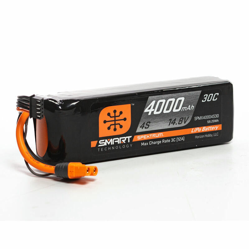 Image of Spektrum Smart 14.8V 4000mAh 4S 30C Smart LiPo Battery with IC3 Connector