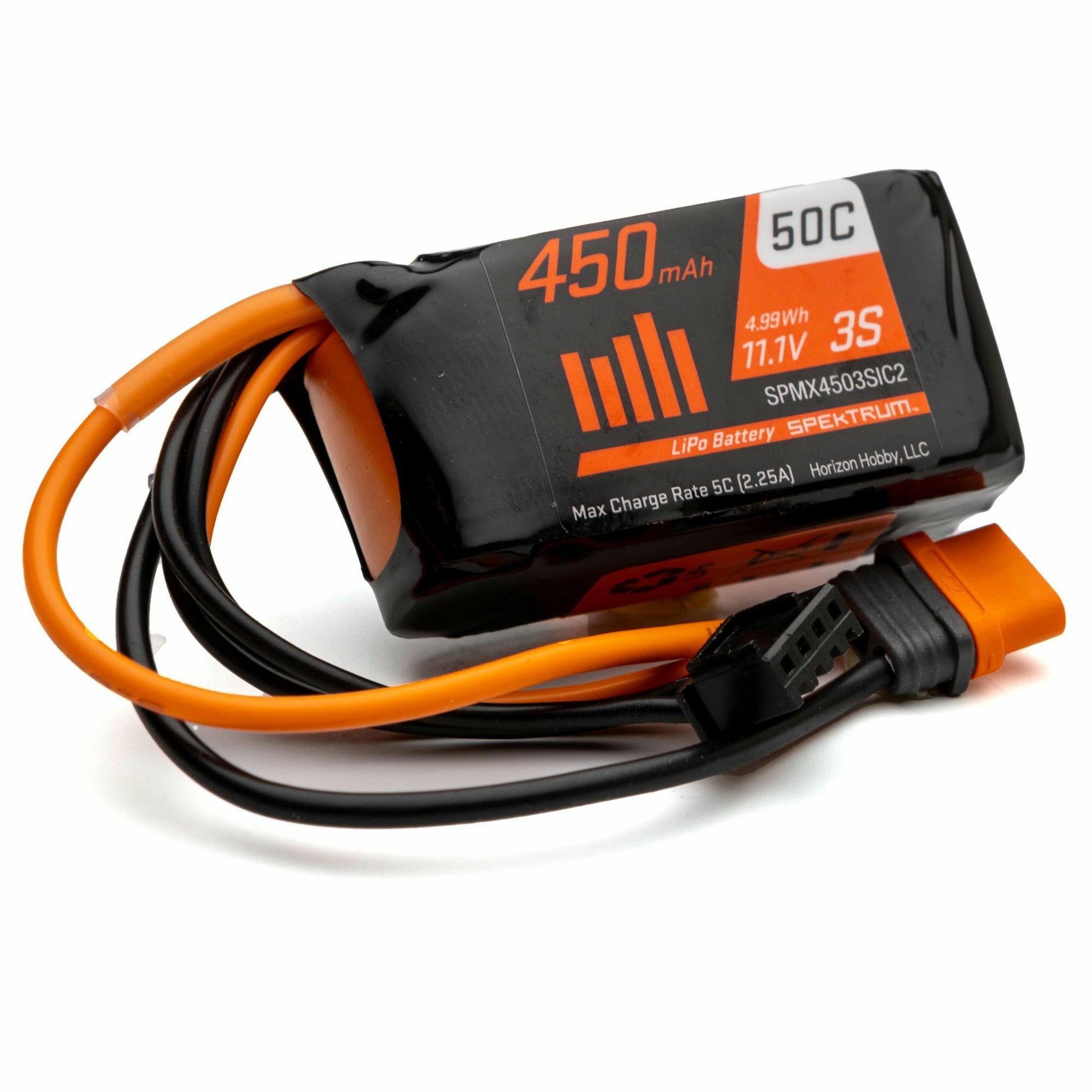 Image of Spektrum 11.1V 450mAh 3S 50C LiPo Battery IC2/EC2 SPMX4503SIC2