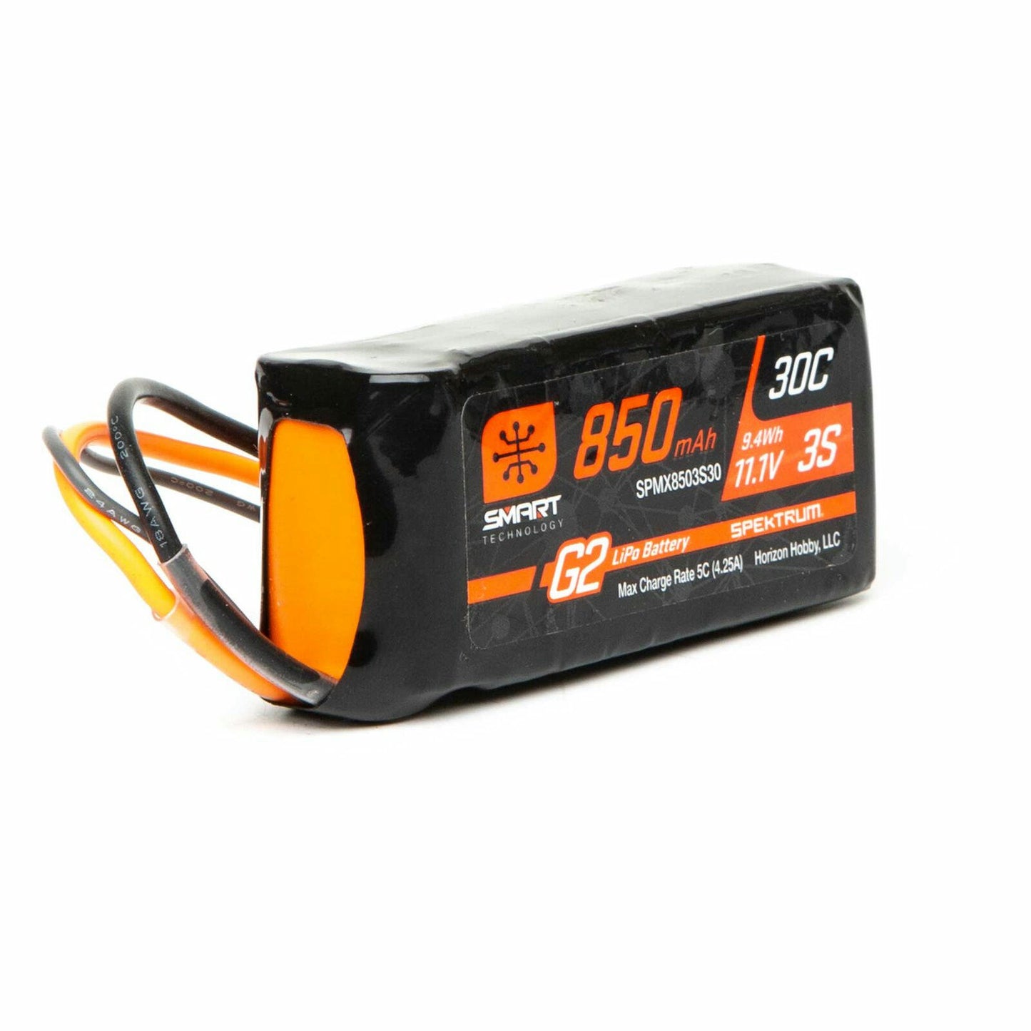 Image of Spektrum Smart *G2* 11.1V 850mAh 3S 30C Smart LiPo Battery with IC2 Connector