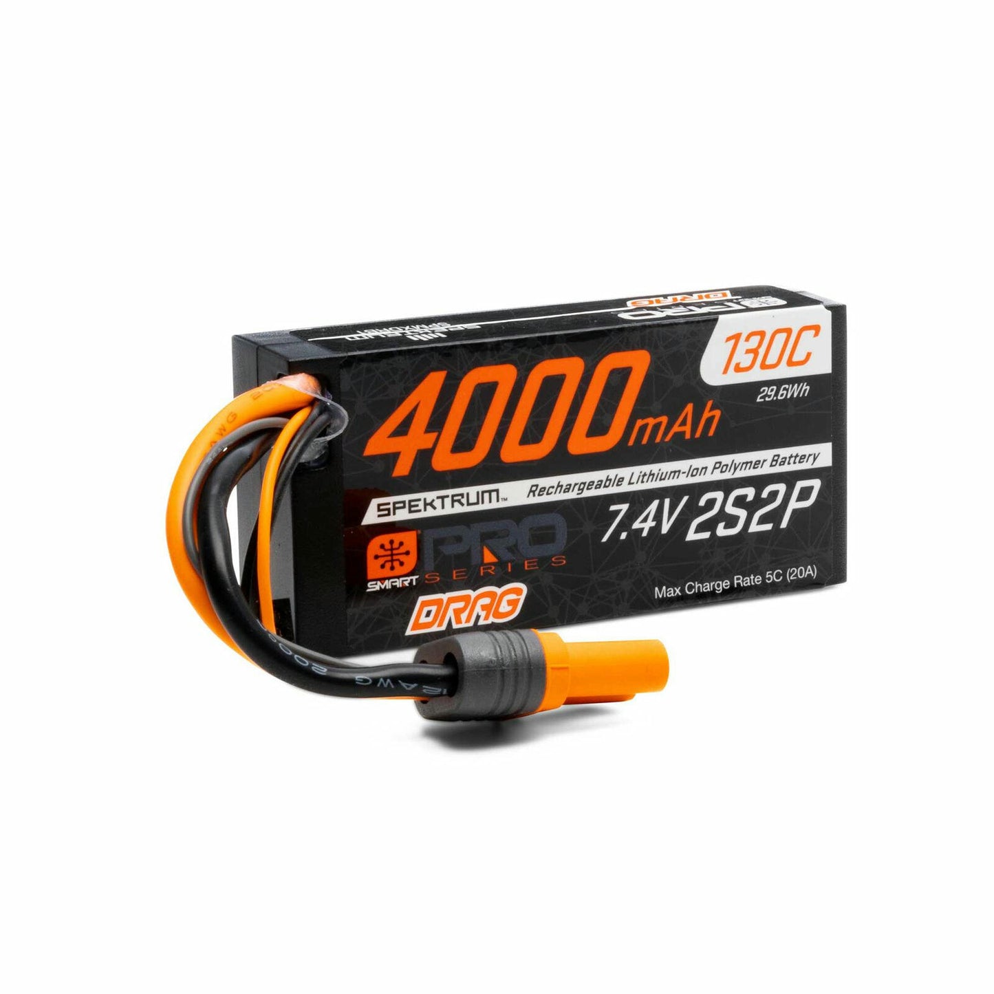 Image of Spektrum Smart 7.4V 2S2P 4000msh 130C Pro-Drag Lipo Battery SPMXDRB1