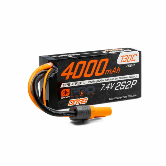 Image of Spektrum Smart 7.4V 2S2P 4000msh 130C Pro-Drag Lipo Battery SPMXDRB1