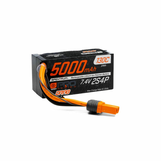 Image of Spektrum Smart 7.4V 2S2P 5000mah 130C Drag Racing Lipo Battery IC5/EC5 SPMXDRB2