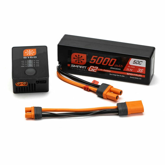Image of Spektrum G2 S155 Charger/5000mah 50C IC5 11.1V 3S Lipo Battery Powerstage Combo
