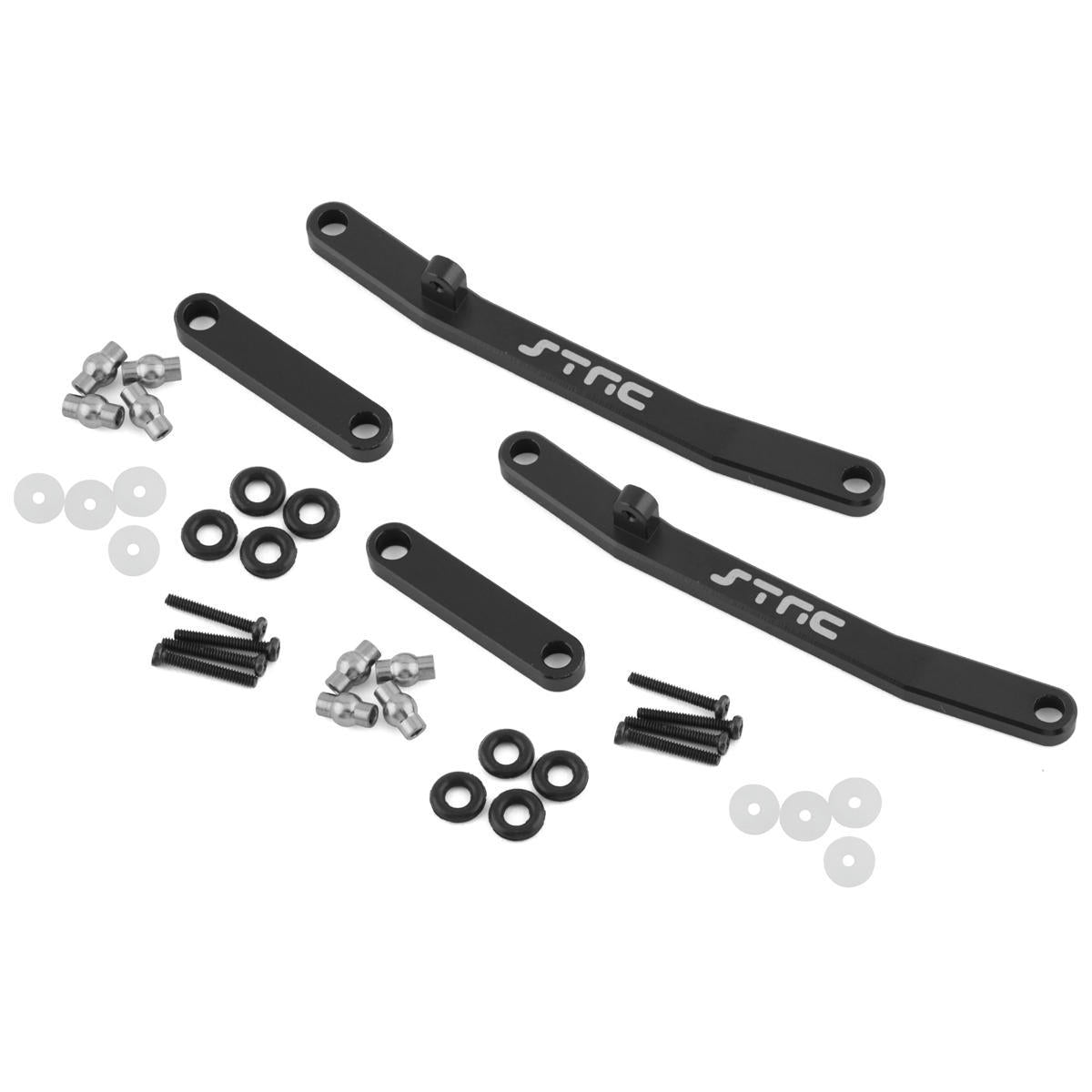 Image of Front/Rear Black Alloy Steering Linkage Kit fits Axial AX24 SPTSTA204002BK