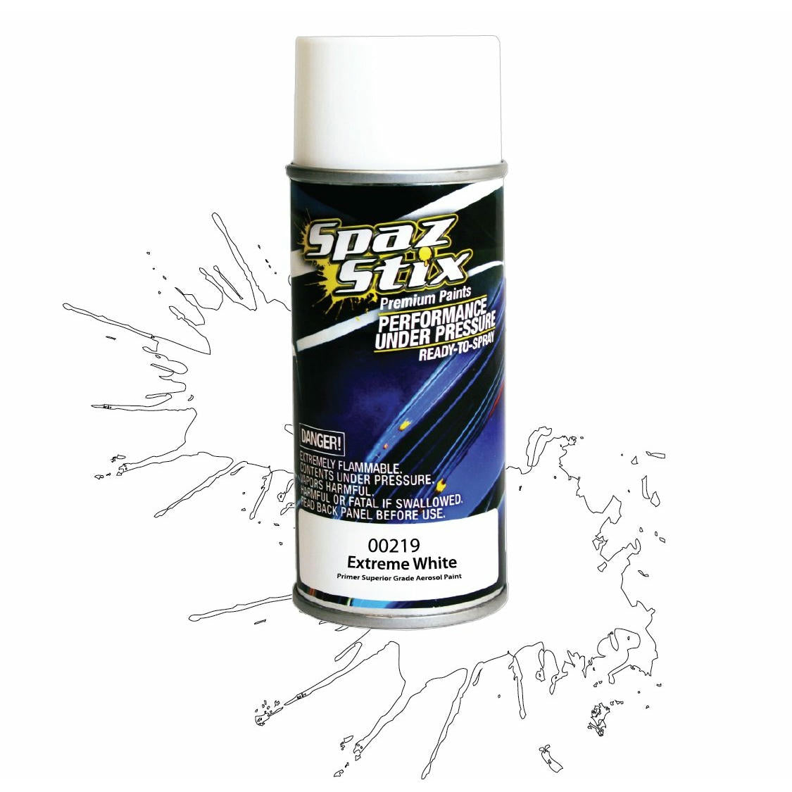 Image of Spaz-Stix Extreme White Primer Aerosol Paint Spray 3.5oz Can 00219