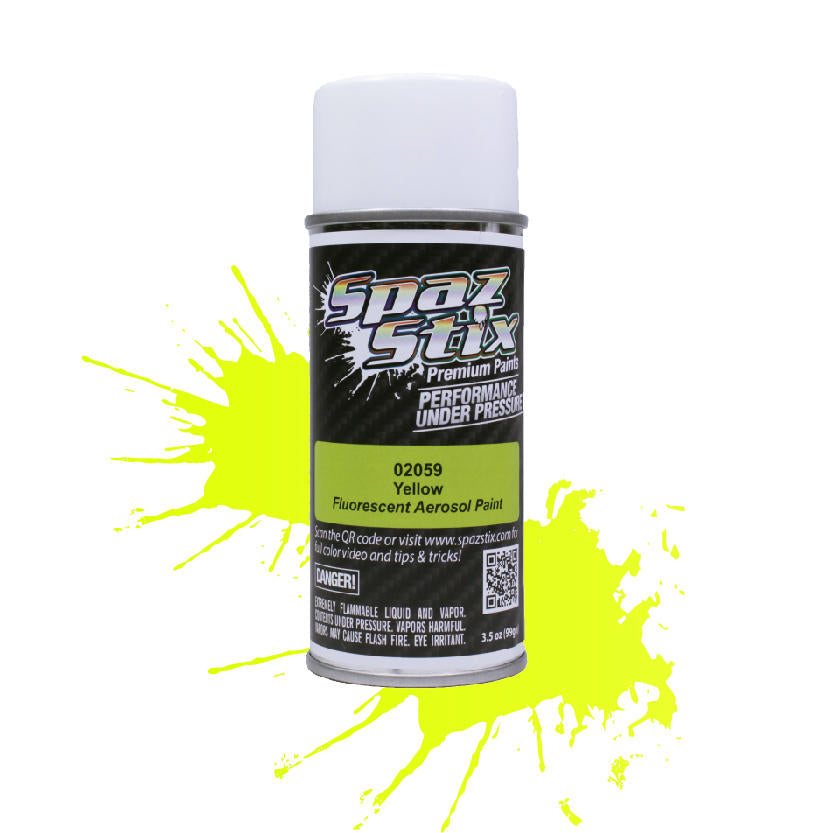 Image of Spaz-Stix Fluorescent Yellow Spray Paint for RC Lexan Bodies SZX02059