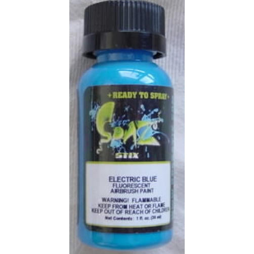 Image of Electric Blue Fluorescent Airbrush Ready Paint, 2oz