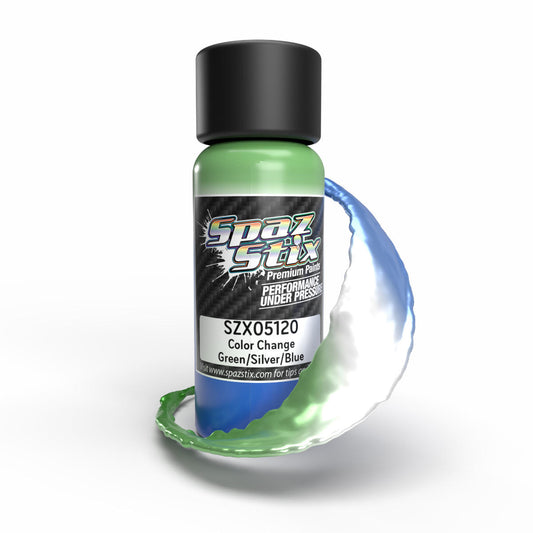 Image of Color Change Airbrush Paint, Green/Silver/Blue, 2oz Bottle